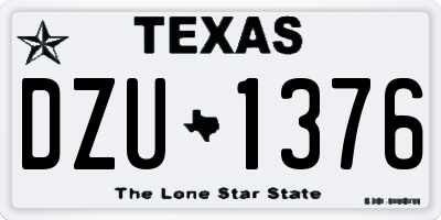 TX license plate DZU1376