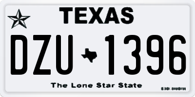 TX license plate DZU1396