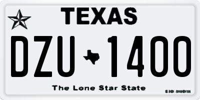 TX license plate DZU1400
