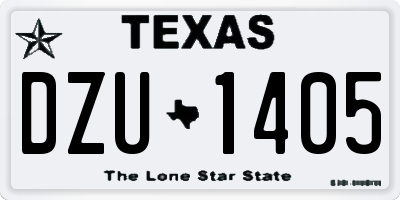 TX license plate DZU1405