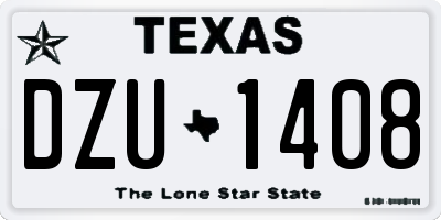TX license plate DZU1408