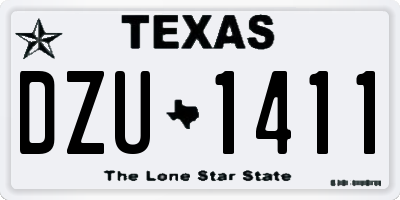 TX license plate DZU1411