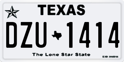 TX license plate DZU1414