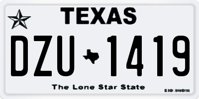 TX license plate DZU1419