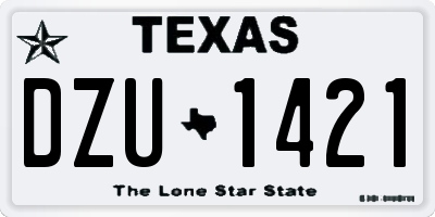 TX license plate DZU1421