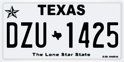 TX license plate DZU1425