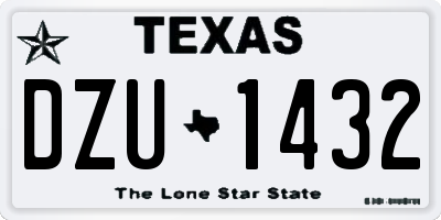 TX license plate DZU1432