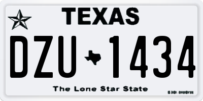 TX license plate DZU1434
