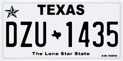 TX license plate DZU1435