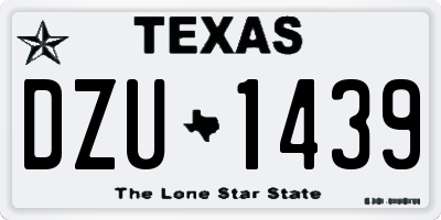 TX license plate DZU1439