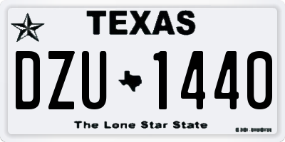 TX license plate DZU1440