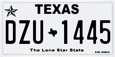 TX license plate DZU1445