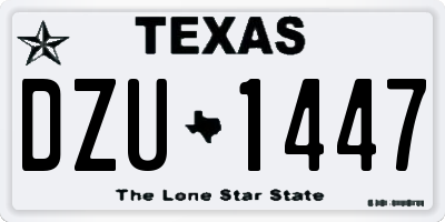 TX license plate DZU1447