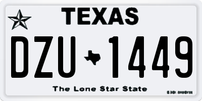 TX license plate DZU1449
