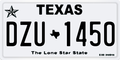 TX license plate DZU1450