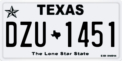 TX license plate DZU1451