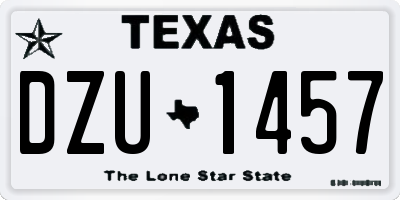 TX license plate DZU1457