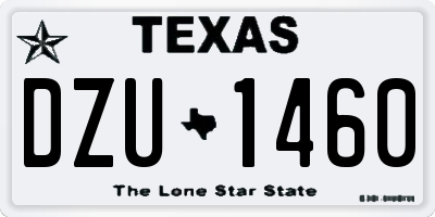TX license plate DZU1460