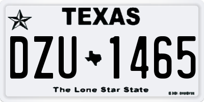 TX license plate DZU1465