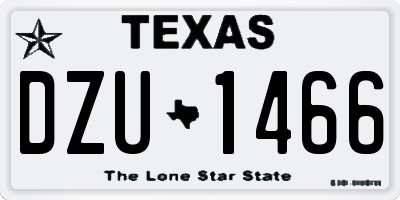 TX license plate DZU1466