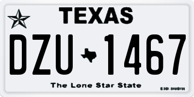 TX license plate DZU1467