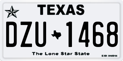 TX license plate DZU1468