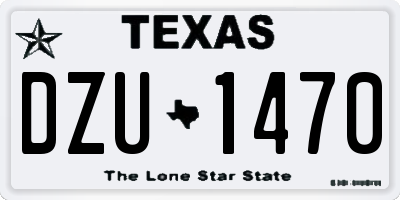 TX license plate DZU1470