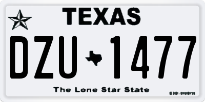 TX license plate DZU1477