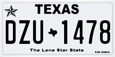 TX license plate DZU1478