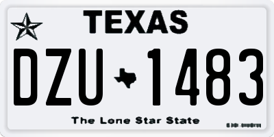 TX license plate DZU1483