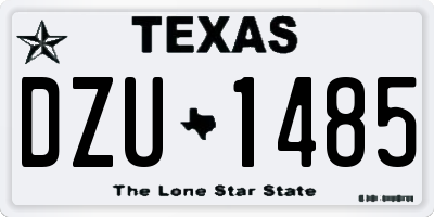 TX license plate DZU1485