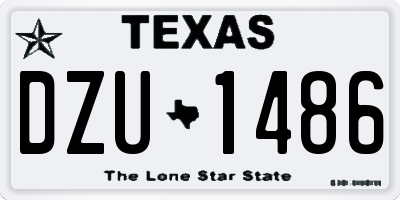 TX license plate DZU1486