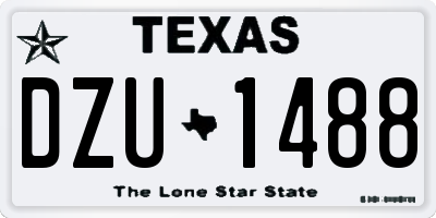 TX license plate DZU1488