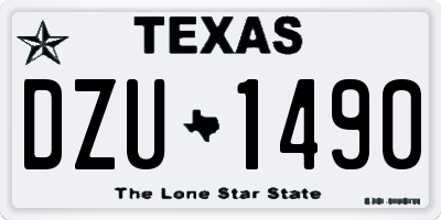 TX license plate DZU1490