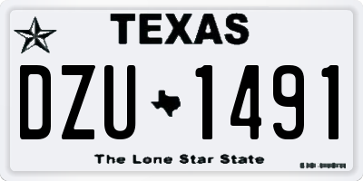 TX license plate DZU1491