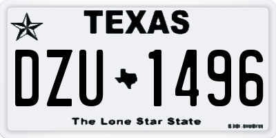 TX license plate DZU1496