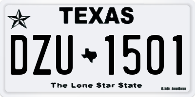 TX license plate DZU1501