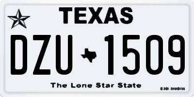 TX license plate DZU1509