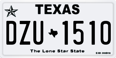 TX license plate DZU1510