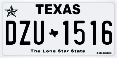 TX license plate DZU1516
