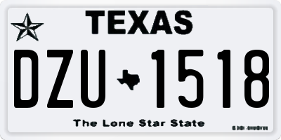 TX license plate DZU1518