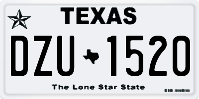 TX license plate DZU1520