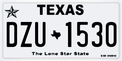 TX license plate DZU1530