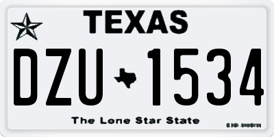TX license plate DZU1534
