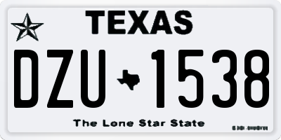 TX license plate DZU1538