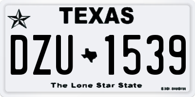 TX license plate DZU1539