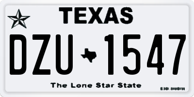 TX license plate DZU1547