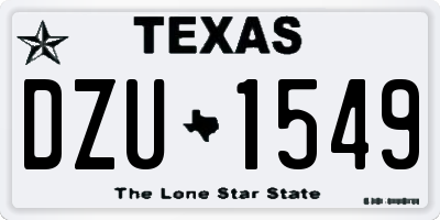 TX license plate DZU1549
