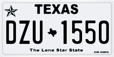 TX license plate DZU1550