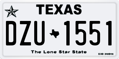 TX license plate DZU1551